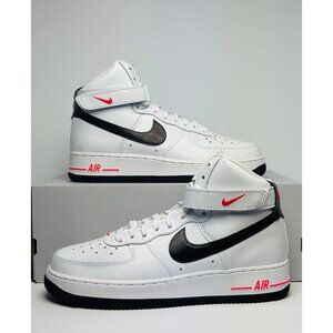 Nike Air Force 1 High Top White Crimson Black FD1019 100 - SIZE 7Y / 8.5 WOMENS